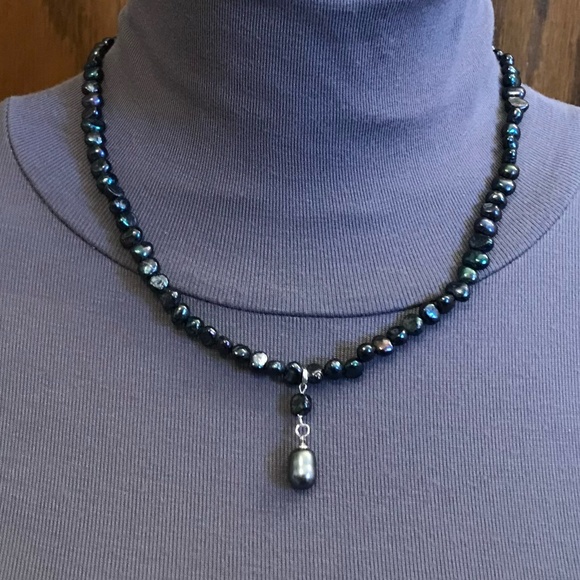 Princess Bride Buttercup Natural Black Pearl Drop Necklace, Handmade Replica - Picture 7 of 16